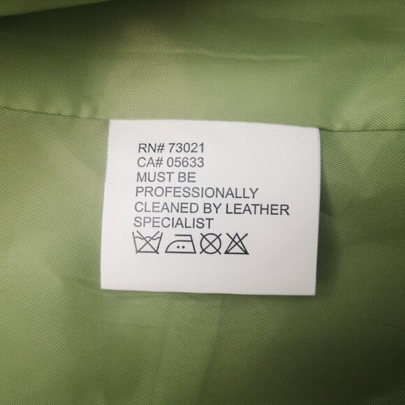 Catherine Stewart Ladies Size Medium Lime Green Leather Jacket / Blazer - Picture 5 of 11